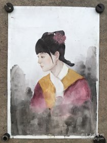 纸！纯手绘/买家自鉴水彩画2开大,不含框