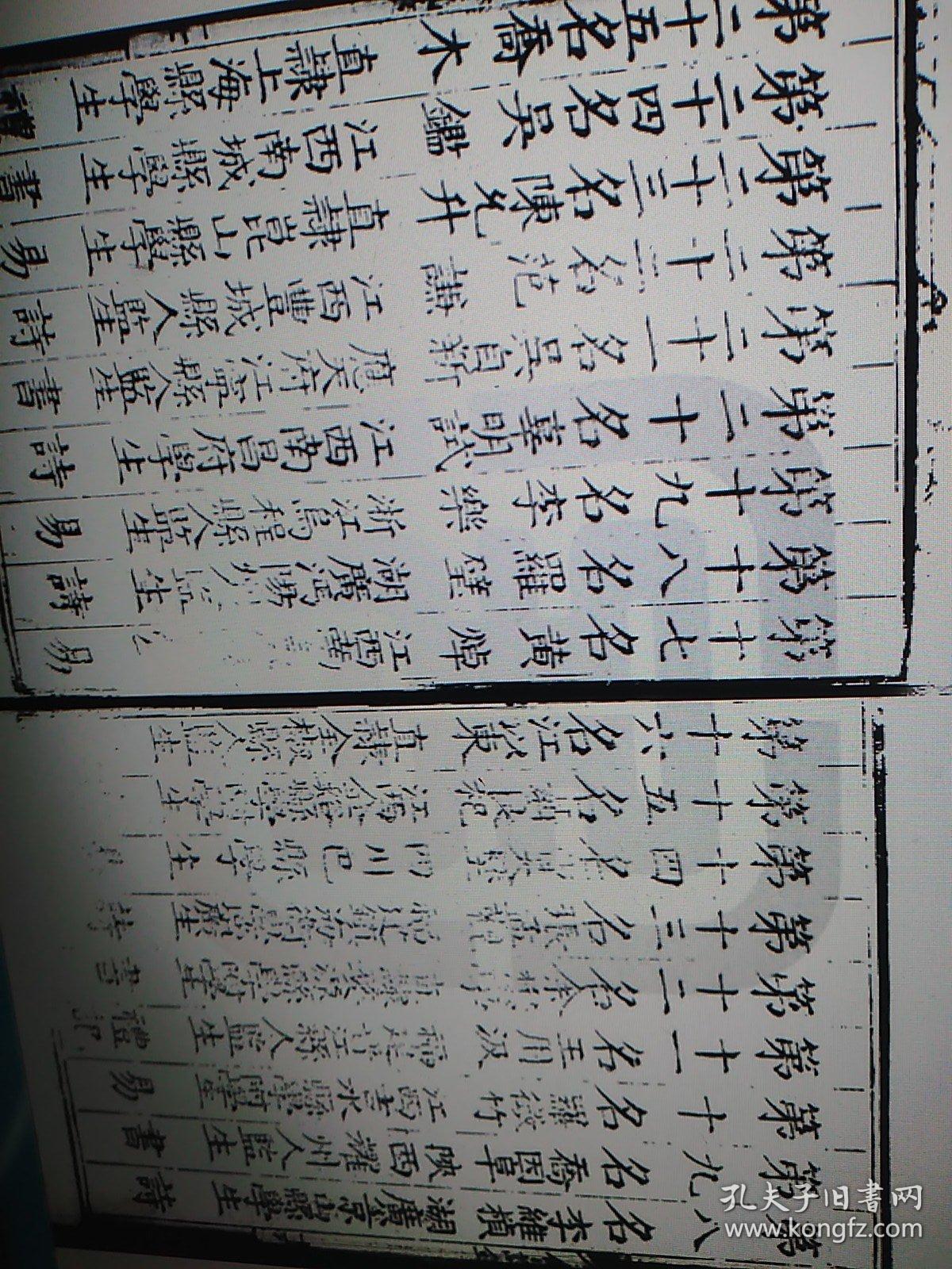 【复印件】嘉庆二年会试录 福建大田县田一儁 晋江县王用汲 江西南昌张位 四川巴县曹大埜 顺庆府陈于陛 浙江鄞县沈一贯 江苏太仓州王鼎爵 吴江县沈位 湖广孝感县刘伯爕  京山县李维桢 陕西耀州乔因阜 江西吉水县羅徵竹 金谿县聂良杞 上海乔木 齿录及会试卷（每个人六十页左右不等，提前联系卖家核实页数价格，每份180元）