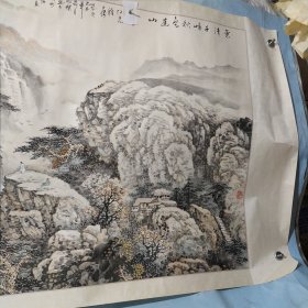 陈炳灿画 超大幅山水画（福州市政协书画院）尺寸约215cm × 105 cm