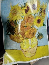 凡高 十二朵向日葵 有破损 水印 91cm×72cm