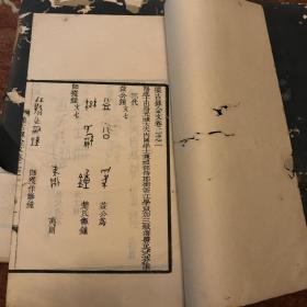 《捃古录金文》清光绪二十一年(1895)刊行。五册合售。原书线装三卷，每卷又分三卷三册，共九册。缺第一卷二册三册、第二卷三册、第三卷三册。

吴式芬撰，清代金石学名著《攈古录金文》王懿荣进呈