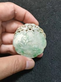 古玩旧藏和田翠玉牌子