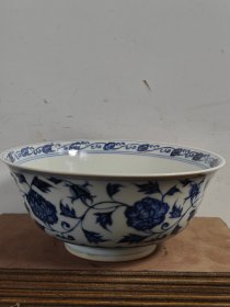 明宣德年制青花碗，画工好，发色漂亮，高9.3宽11.8cm