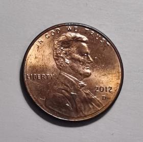 美国硬币：2012年1美分 美元硬币