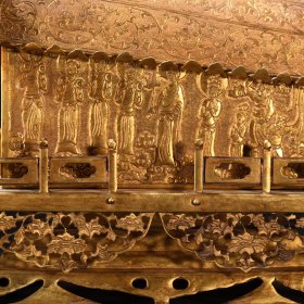唐 铜鎏金人物图棺
