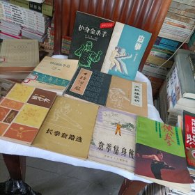 武术、侠拳（广东南拳名家套路）、长拳套路选、意拳健身桩、太极棒气功、十路弹腿、韩国跆拳道、护身金杀手、查拳（综合套路）——共计9册