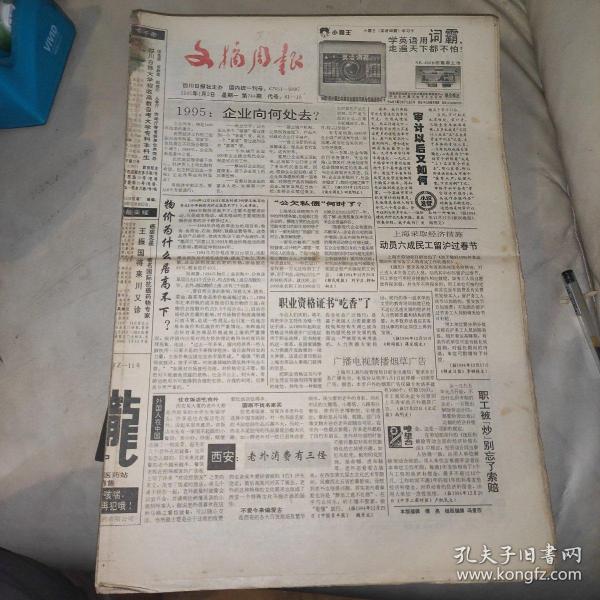 老报纸：文摘周报1995全年