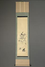 日本回流书画字画古田雪香国画《钟馗》860