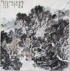 【保真字画，得自画家本人】孟占京，   68X68cm！
著名画家。1962年生于北京，系中国美术家协会会员，中国工艺美术师。现为北京荣宝斋画院名家工作室学术主持，荣宝斋画院画家。