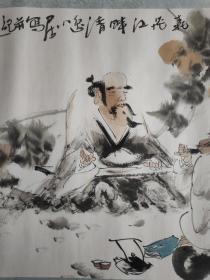 中国青年美术家协会理事、山东东邑画院副院长、淄博齐恒斋画院院长冯晨手绘【秋声图】泼墨写意画法，画作构图巧妙严谨，人物造型憨态可掬，画面典雅中不失灵动，具有较强的艺术感染力，尺寸140*55厘米