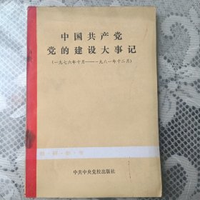 中国共产党党的建设大事记