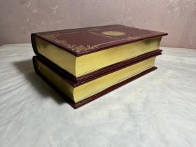 Christmas Stories by Charles Dickens Complete Work Oxford Leather Gilded 2 Vols,《圣诞颂歌》查尔斯·狄更斯 ，瑞士Edito-Service出版社1970年出版狄更斯逝世100周年纪念限量版精装书