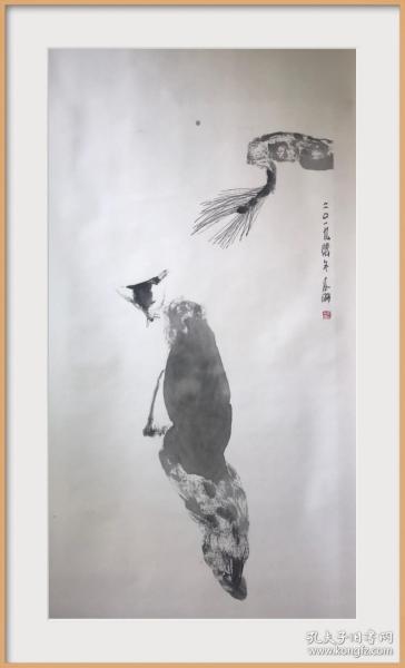 中美协会员崔来州四尺整卷轴收藏品。本店所有作品保真！
