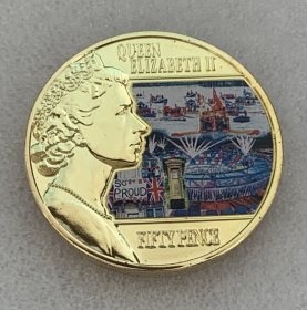 英属泽西岛2014年50便士(时代的反映2012-欢庆的一年)彩色克朗型纪念币