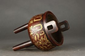 明 铜胎鎏金饕餮纹鼎式炉