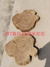 精品老榆木风化随形独板两块，自然随形，似梅花，干泡台极品，茶室会所必备品