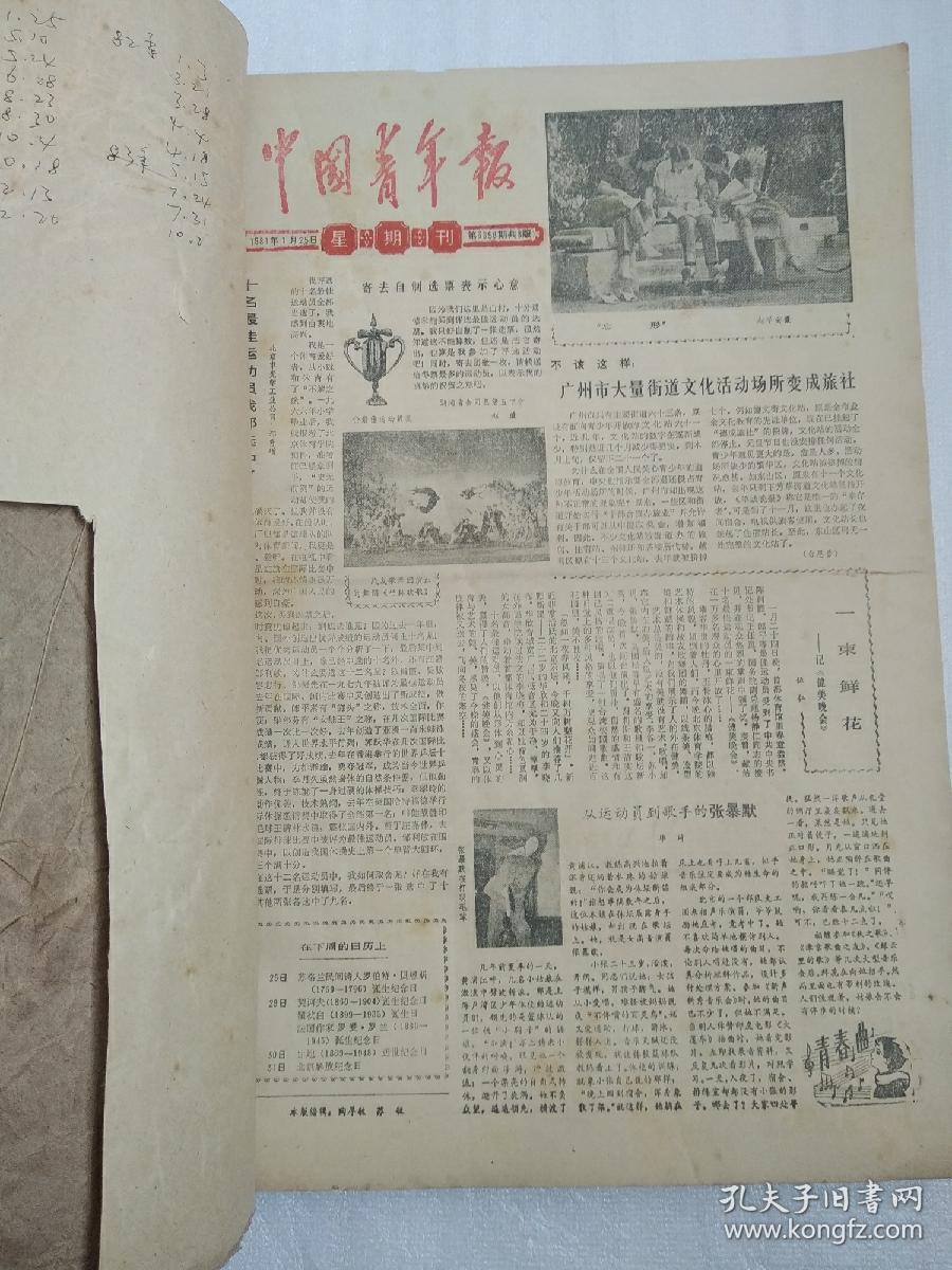 中国青年报星期刊81--83年共19期，含市场报21号