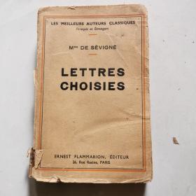 LETTRES CHOISIES（毛边本）民国旧书（法文原版）   货号A6