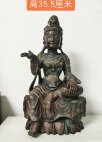 10多斤重的坐山观音像铜佛像6651