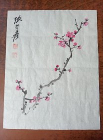 张大千梅花册页一页