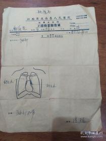 1951年 X线检查报告单 江西省立南昌人民医院