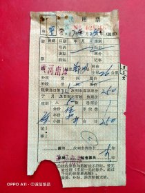 1977年4月25日，火车票代用票，黄河南岸～郑州。（生日票据，火车票，交通专题2类）。（71-1）