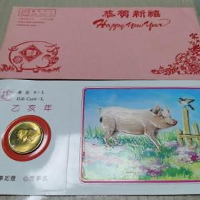 1995年猪年礼品卡  上海造币厂
1995年猪年生肖纪念章纪念币