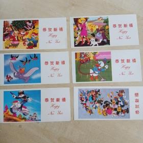 年历片1989：著名动画片   6枚