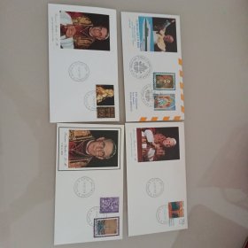1978和1979年梵蒂冈发行教皇保罗一世去世和保罗二世登基纪念封4枚，印教皇像，盖纪念邮戳，少见邮品，本店邮品满25元包邮。本店还在孔网开“韶州邮社”