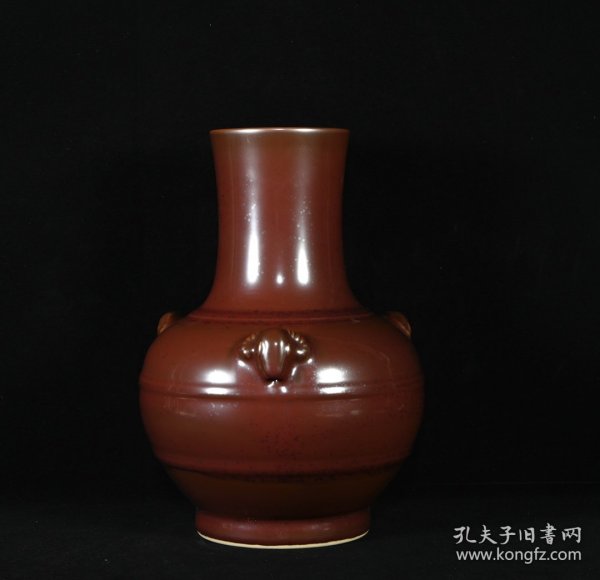 旧藏 清乾隆紫金釉三羊瓶 高23.5×16.5厘米