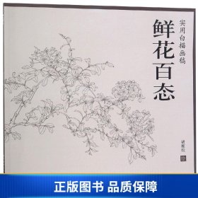 鲜花百态实用白描画稿 