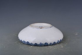 清康熙青花莲池鸳鸯纹洗 8×26厘米