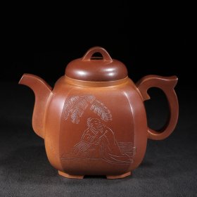 传世收藏精品，四方（高温窑变）紫砂壶 底款：乐陶居 尺寸：15/12cm 容量：500cc 紫砂分类：原矿底槽清 底款介绍：民国初年紫砂行业一个商号，至今资料不祥