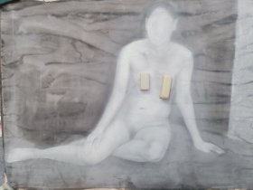 曾梵志人物作品，综合材料