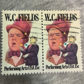USA101美国邮票 1980年喜剧演员W.C.菲尔兹诞辰100周年 信销 1全 2横联 如图 旧