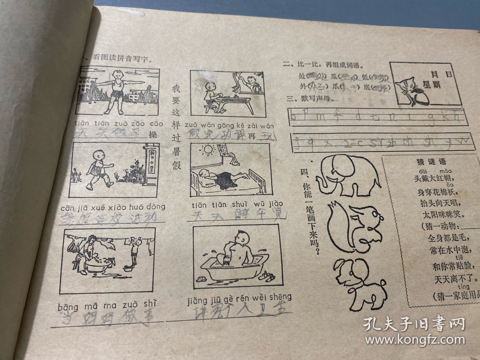 1981年一年级语文 暑假作业
