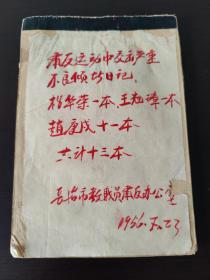 1956年 肃反运动中交出严重不良倾等日记本(存一册)(共写90页)长治赵庚戍 工作地址 二完小， 长治市教职员肃反办公室，对于研究地方史有较重要的史料价值～