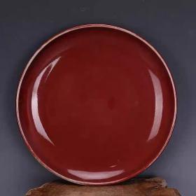 祭红釉瓷盘