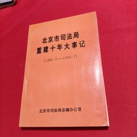 北京市司法局重建十年大事记（1980.2——1990.2)内页干净