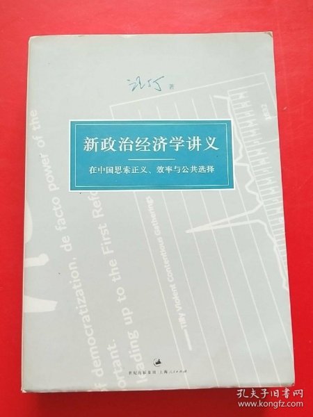 新政治经济学讲义：在中国思索正义、效率与公共选择