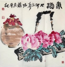 姜怡翔 50*50  纸本画心 1962年生，山东海阳人。1981年考入西安美术学院，1985年毕业并留校任教。现任西安美院副院长、国画系花鸟工作室主任、教授、硕士生导师、博士生导师、省级教学名师。中国美术家协会会员、陕西省美术家协会副主席、陕西省花鸟画研究会副会长。