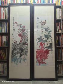 无锡著名画家(陈嘉平)花鸟画 两幅合售