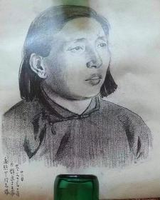 力群先生人物素描作品---女像