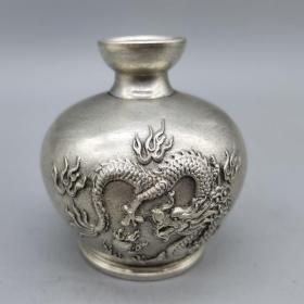 白铜鎏银避火瓶摆件，品相如图