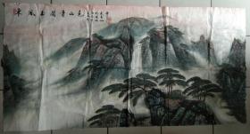 扬州著名画家江含月生先生大幅山水画《东风玉润青山色》