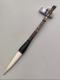90年代西泠印社定制湖笔，春曦，宿纯长锋羊毫，出锋7.0cm 口径1.4cm