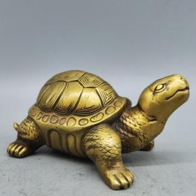 铜长寿发财龟摆件，品相尺寸如图