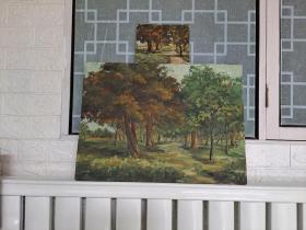 80年代北京协和医院李林风景油画作品（树林）