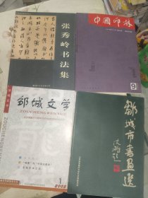 邹城地方画刊书籍《中国印林 陈彦丰专辑、邹城市书画选、邹城文学东方博雅社专辑、张秀岭书法集（四册合售）》大16开，东墙（94）