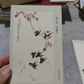 彩色小画片 国画（春天的早晨 小白兔 玉兰鹦鹉 牡丹 春又归来 山茶 山水）7张合售